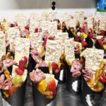 Gourmet dessert cups with fruits and cream arranged for wedding catering at Castle Waterford