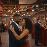 Couple dancing closely during wedding reception with romantic ambiance at Castle Waterford