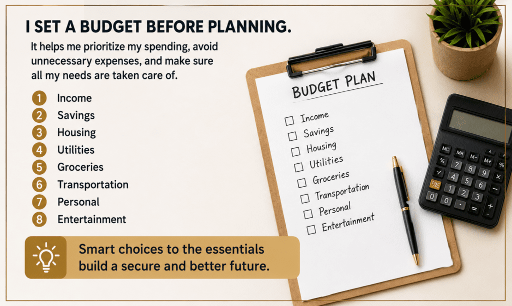 Wedding budget planning checklist with a clipboard and budget plan document highlighting the importance of financial preparation for events.